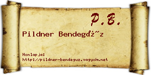 Pildner Bendegúz névjegykártya